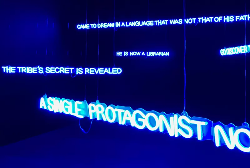 Image: Detail of Fiamma Montezemolo work exhibited at ASU Art Museum.