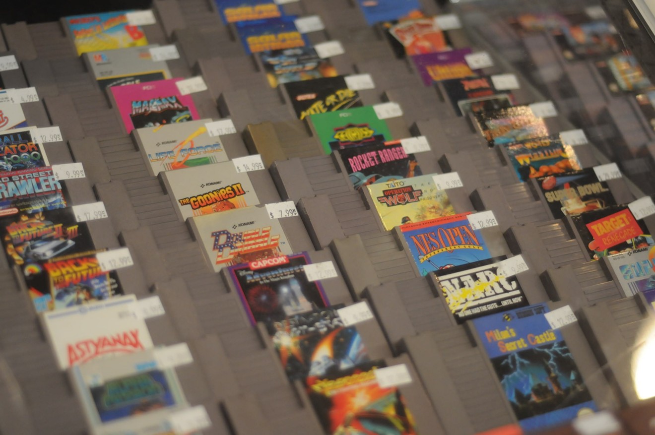Old-school Nintendo cartridges for sale.