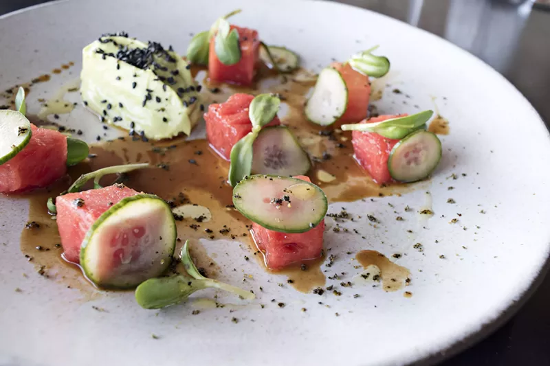 Image: Soy-cured watermelon at Restaurant Progress.