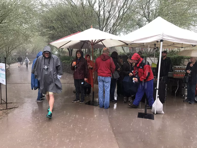 Image: A wet and wild first day.