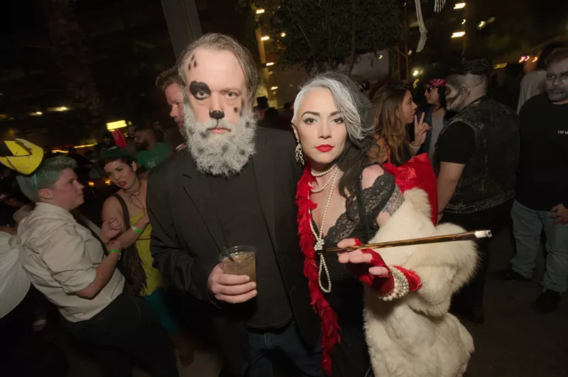 Image: Cruella Deville and her loyal companion.