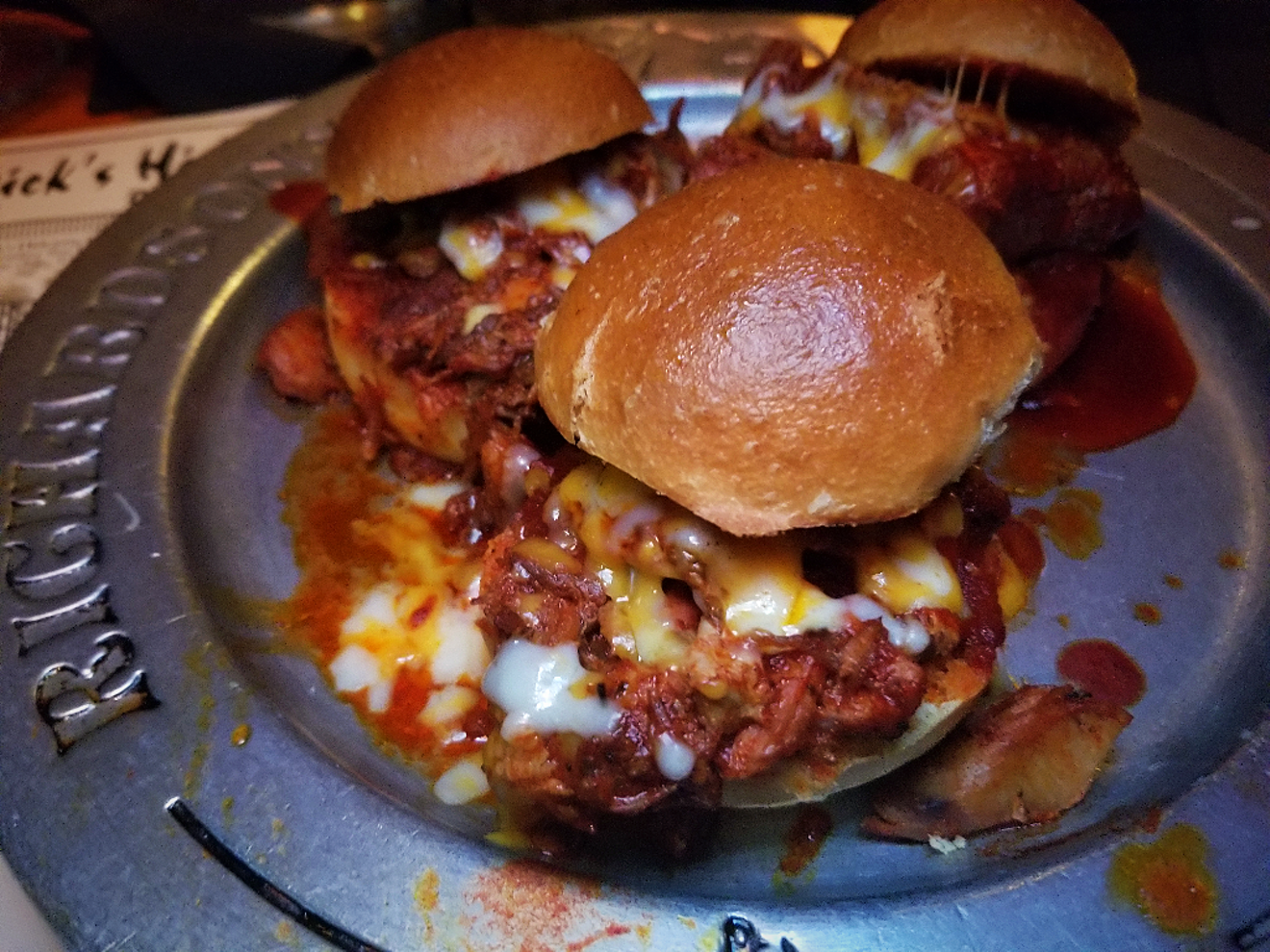 Saucy, cheesy adovada sliders are a house staple at this classic uptown Phoenix restaurant and bar.