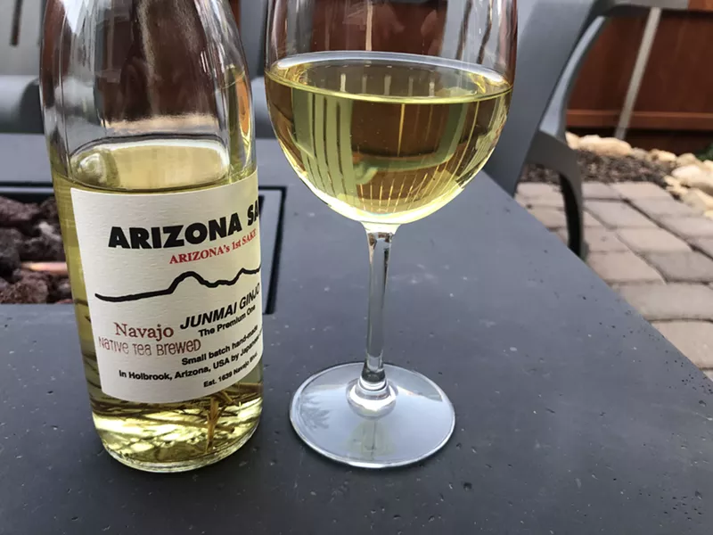 Image: Arizona Sake's latest bottle is infused with the herb known as Navajo Tea.