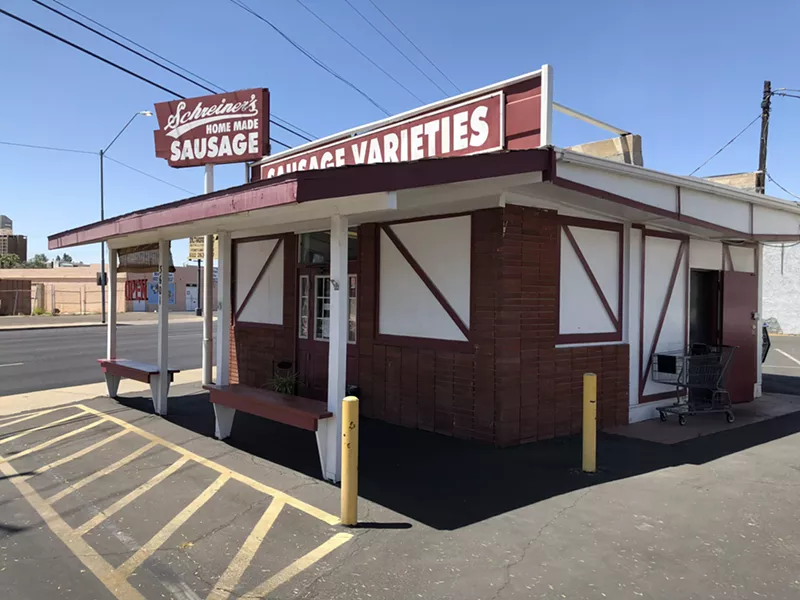 Image: Schreiner's Fine Sausage holds down its corner.