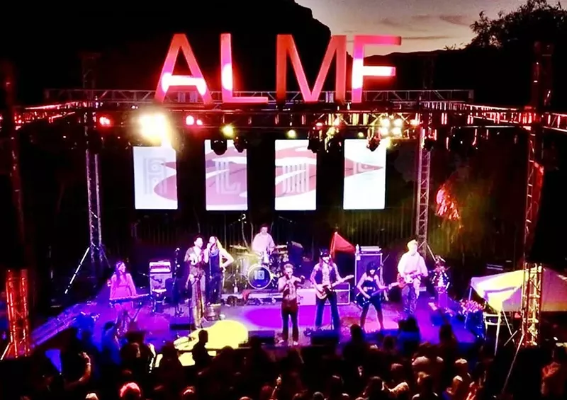 Image: The stage at the Apache Lake Music Festival in 2019.