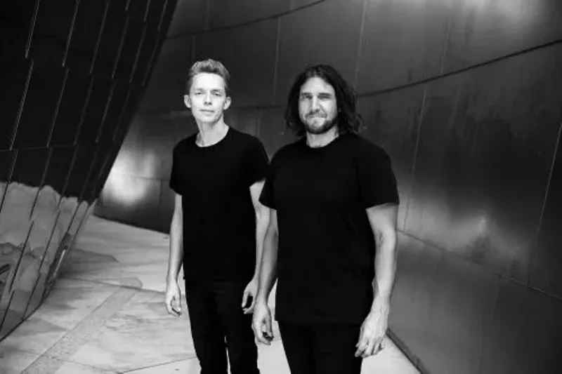 Image: The Minimalists are Joshua Fields Millburn (left) and Ryan Nicodemus.