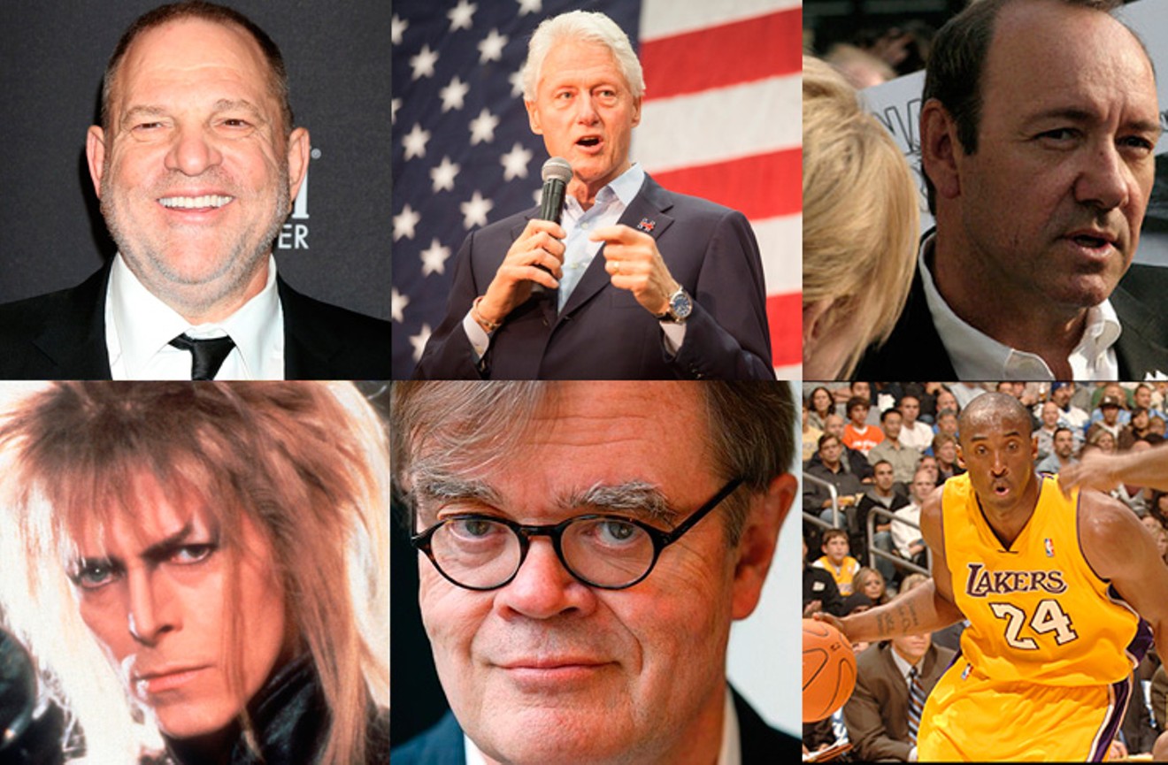 Harvey Weinstein, Bill Clinton, Kevin Spacey, David Bowie, Garrison Keillor, and Kobe Bryant are just a few of the most prominent names on our list of famous men behaving badly.