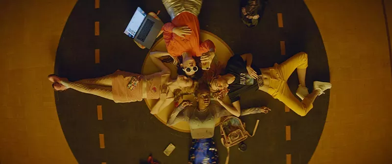 Image: The Assassination Nation cast includes (clockwise from top): Hari Nef, Suki Waterhouse, Abra and Odessa Young.