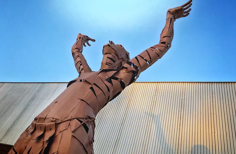 Image: He's back. The Sun Worshipper statue has returned to Park Central.