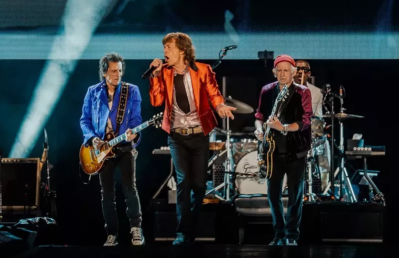 Image: A trio of legends: Ron Wood, Mick Jagger and Keith Richards.