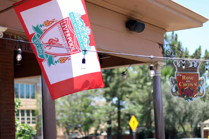 Image: The entrance to the Rose and Crown Pub, the calm before the storm.