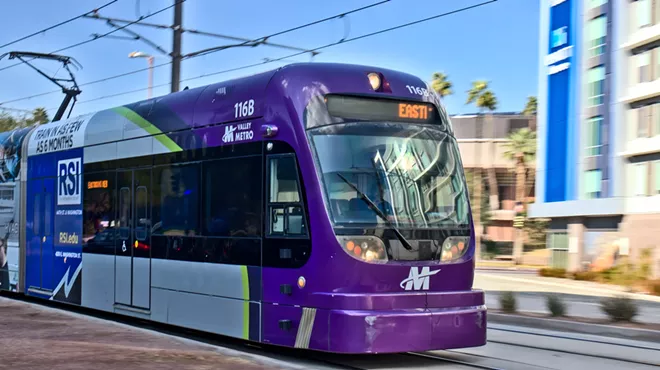 A light rail train.