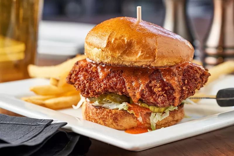 Image: The Havasu Hot Chicken Sandwich from Famous 48.