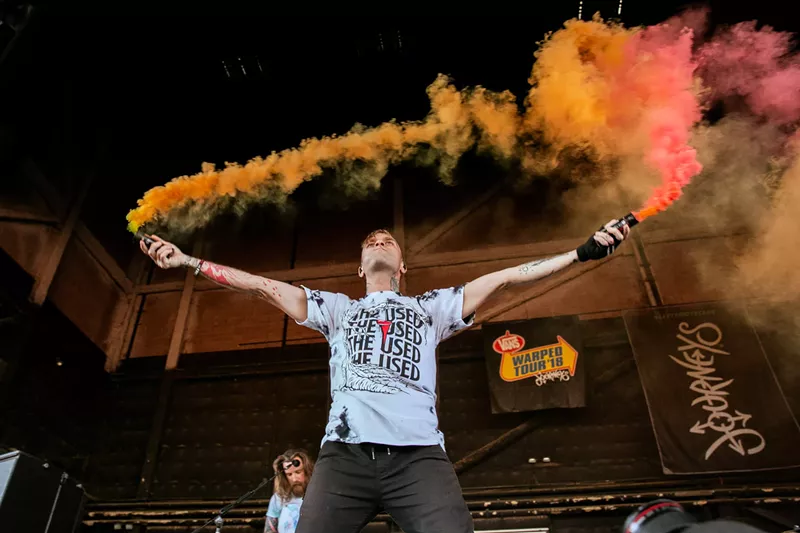 Image: The Used kicked off their set with a bang at Warped 2018.