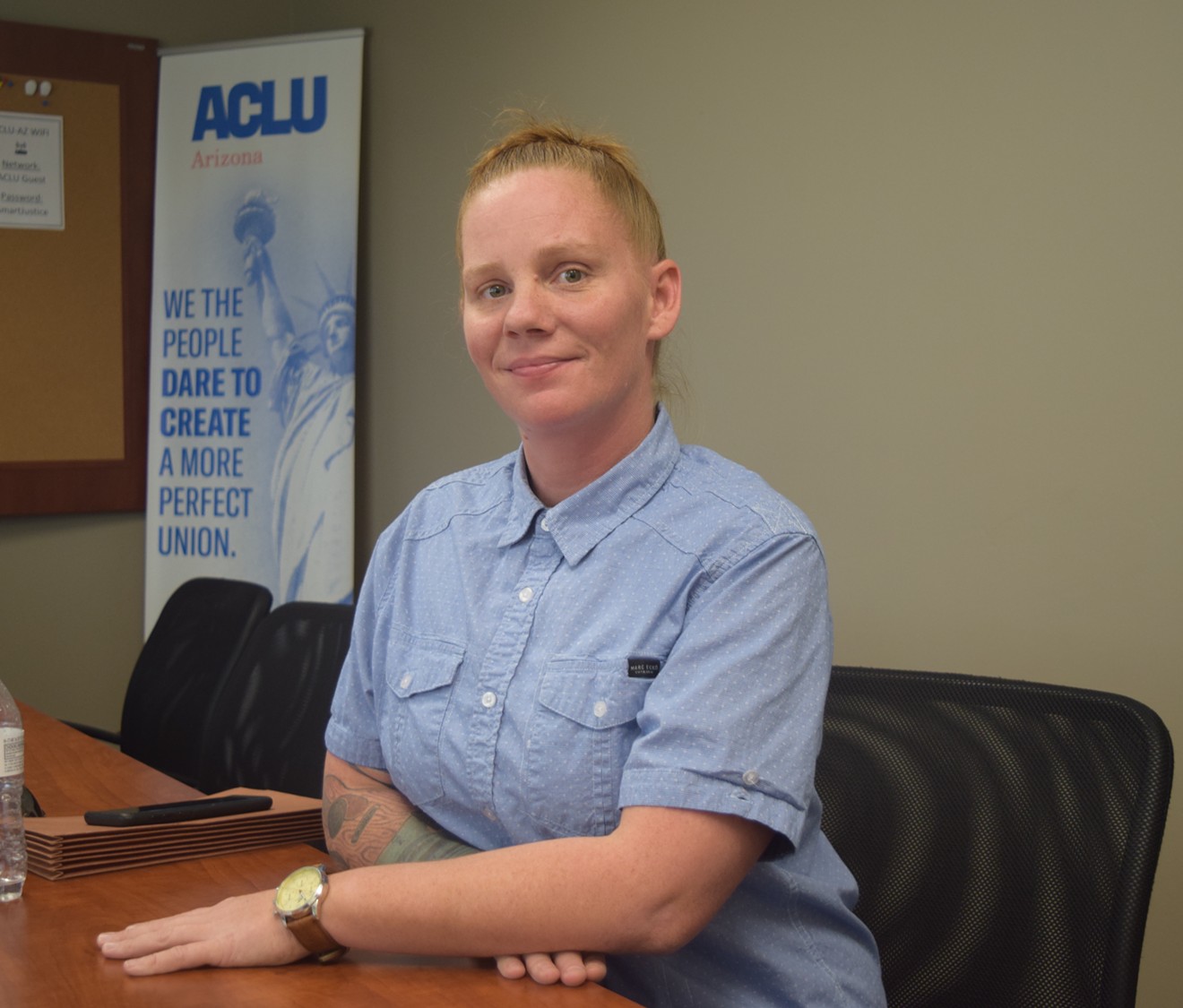The ACLU has filed a complaint against Chili's with the Equal Employment Opportunity Commission on behalf of Meagan Hunter, 35, who claims management at the company held her back because of the way she dressed.