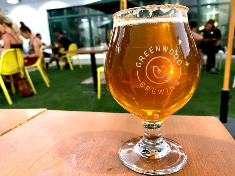 Try Greenwood Brewing's seasonal brews, like fall's Harvest Diem Spiced Ale served with a honey and cinnamon sugar rim.