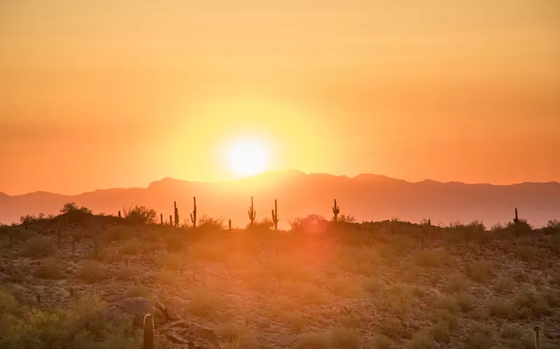 Image: The desert at sunset.