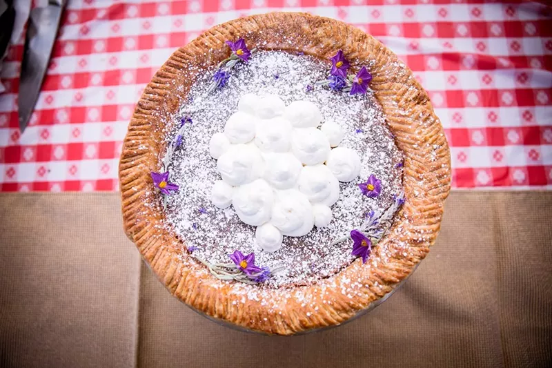 Image: Tamara Stanger, now of Cotton & Copper, made Pie Social's winning Hibiscus Vinegar Pie in 2017.