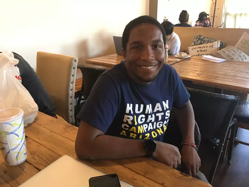 Image: Justin Jones reflects on what it's like to be homeless at Fair Trade Cafe downtown.