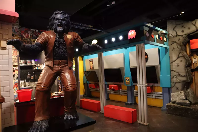 Image: ComicX was home to memorabilia including this oversized statue of Beast from "X-Men." The restaurant and bar has closed.