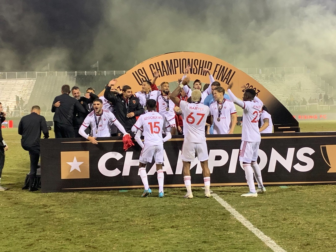 Phoenix Rising FC celebrated on Sunday after winning the club's first ever USL Championship.