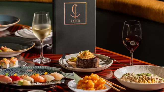 Full table of dishes and drinks from Catch.
