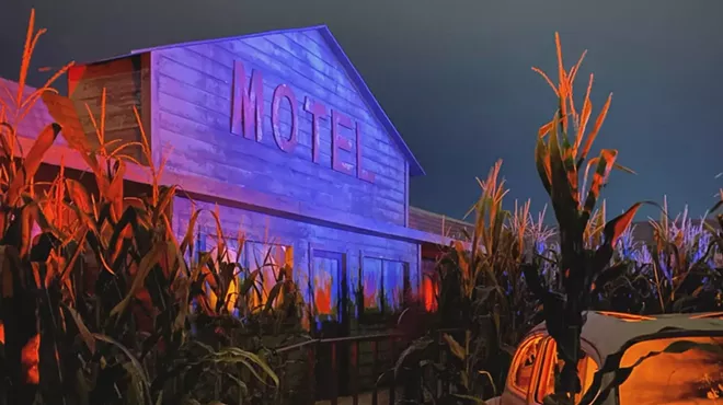 A haunted attraction.