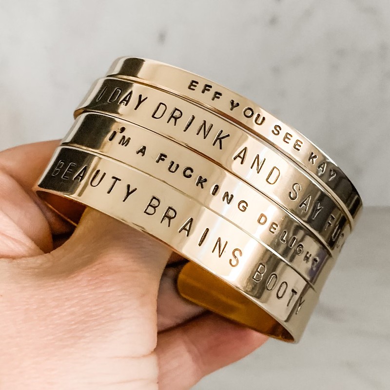 Each Gage Huntley jewelry piece is crafted and hand stamped by Amanda Dale.