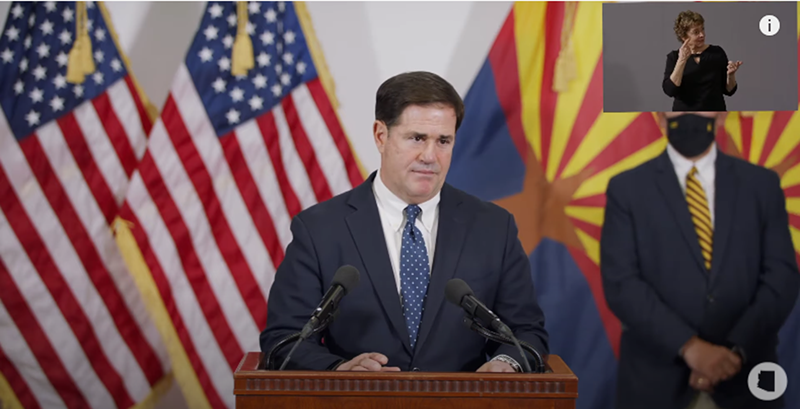 Image: "Arizona's open," Governor Doug Ducey said at a press conference last week.