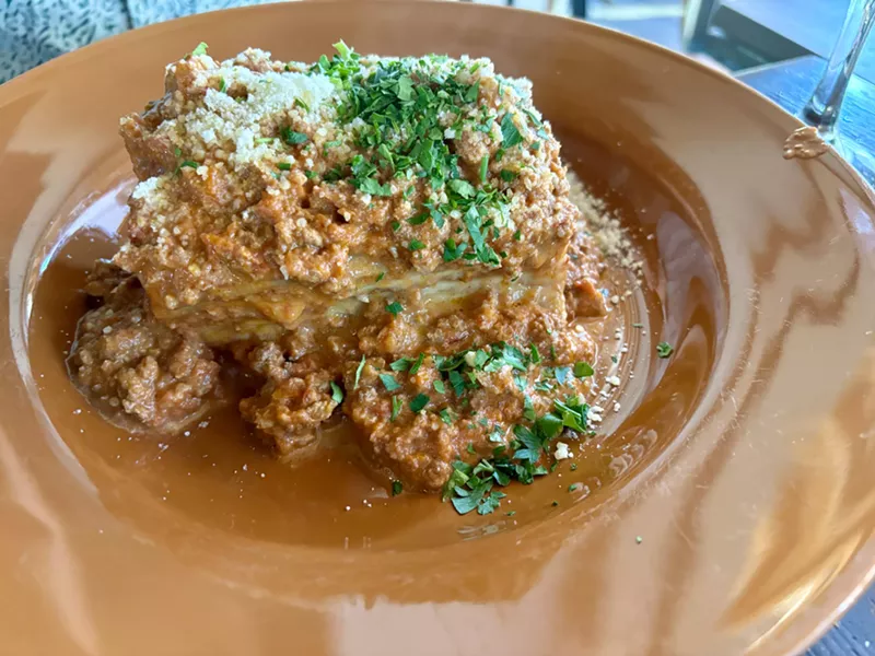 Image: At Fabio on Fire in Peoria, the lasagna is a showstopper.