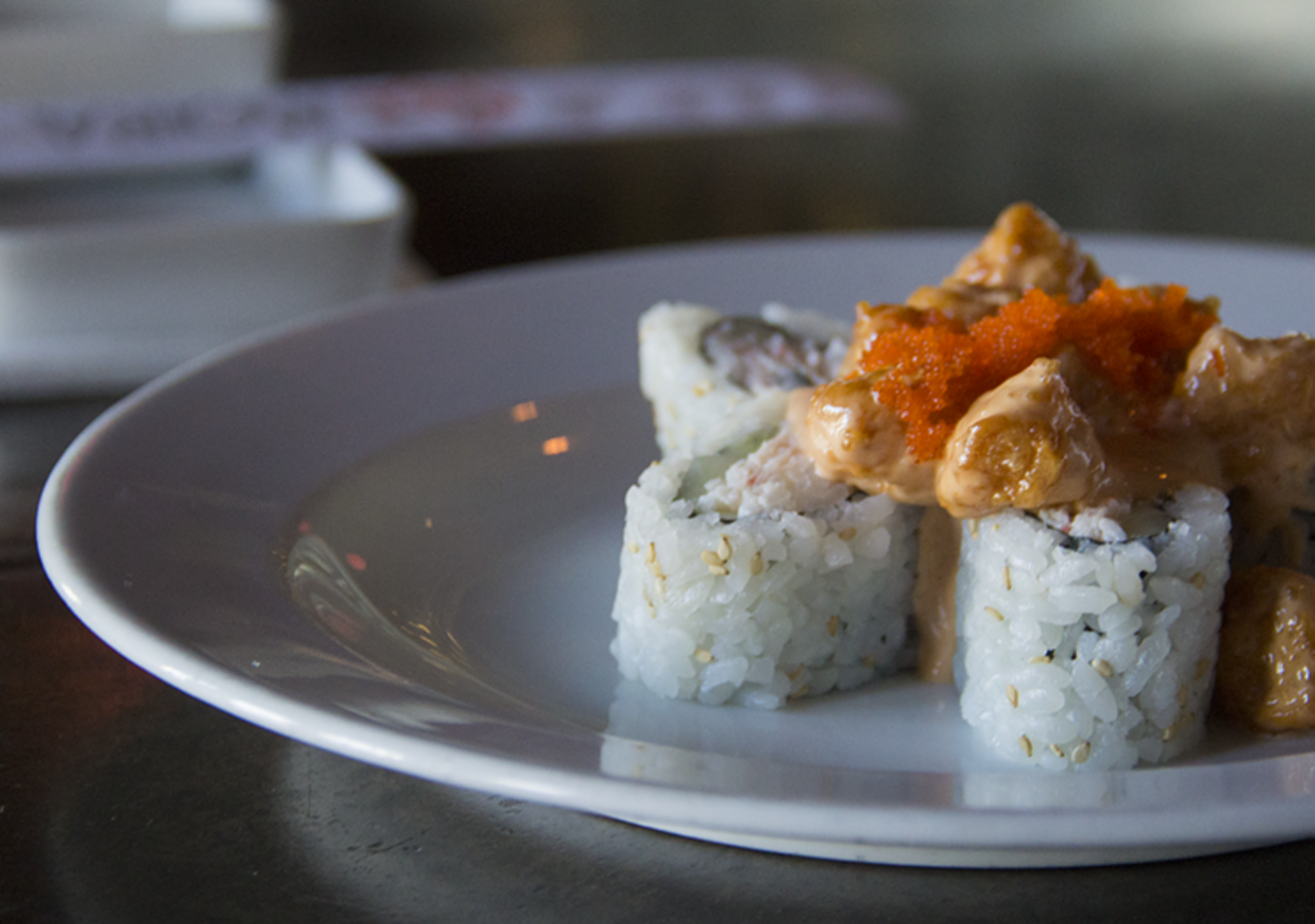 The white blossom roll at Moira Sushi Bar & Kitchen is open late in downtown Phoenix.