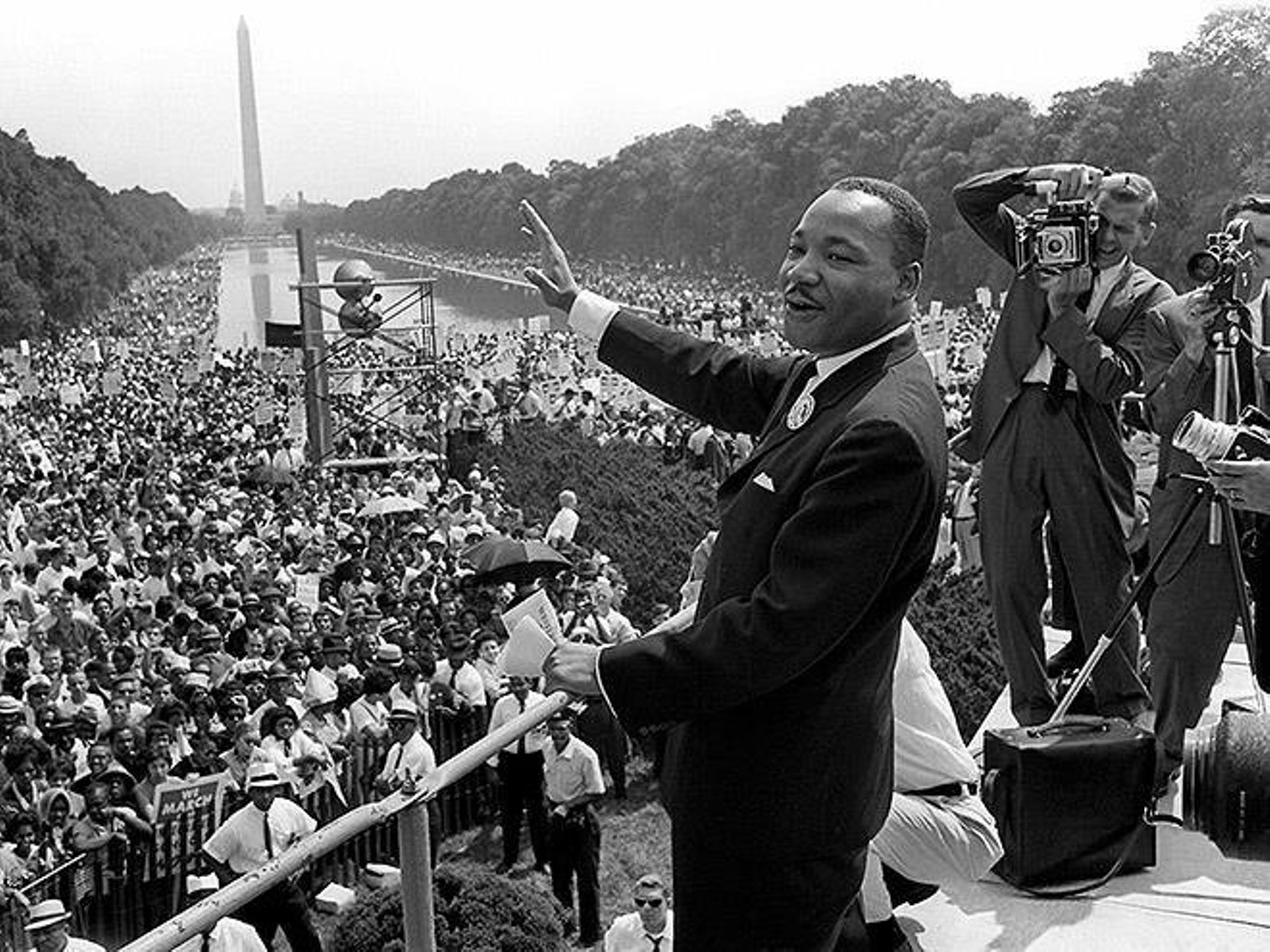 Martin Luther King gives his "I Have a Dream" speech in Washington, D.C., on August 28, 1963.