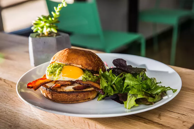 Image: We're partial to the French toast, but New Wave also makes a mean challah roll breakfast sandwich.