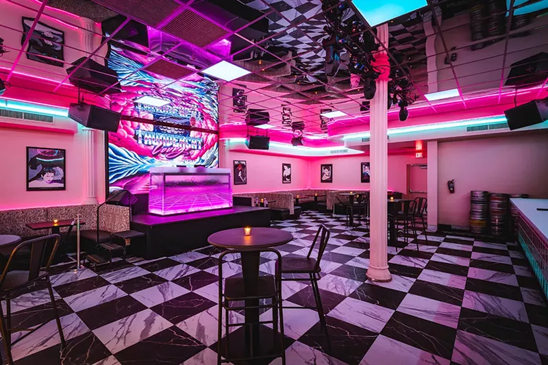 Image: Thundercat Lounge's main room, which boasted '80s mall food court vibes.