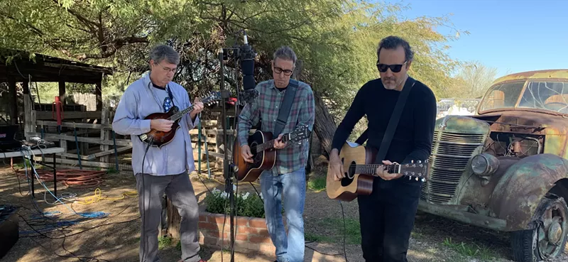 Image: Losjones recording their Tiny Desert Concert for KJZZ.