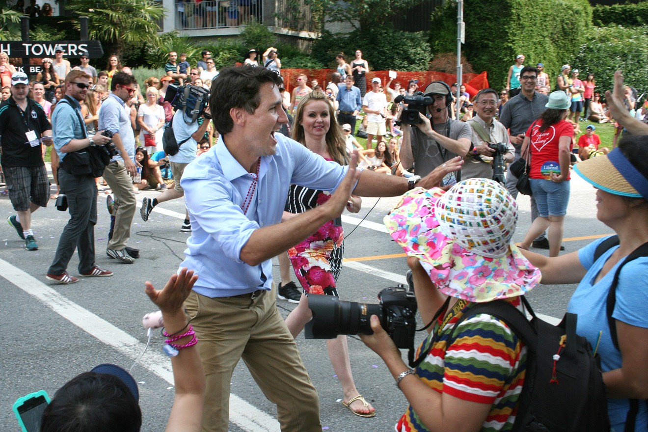 Canadian Prime Minister Justin Trudeau with some real high-fives.