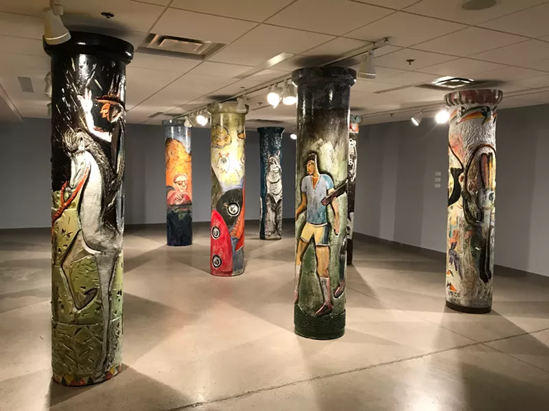 Image: Tom and James Franco artwork in the "Pipe Brothers: Tom and James Franco" exhibition.