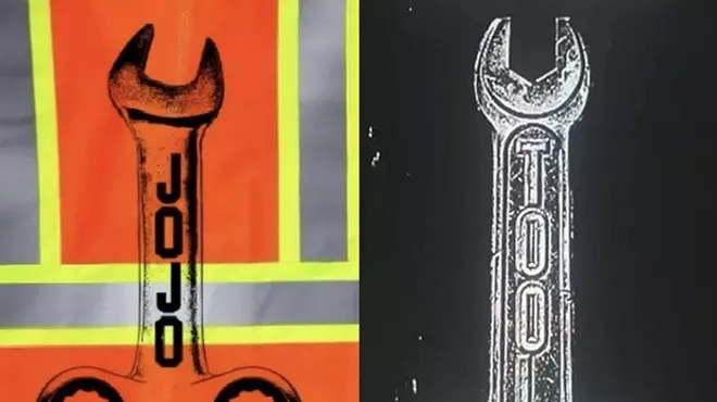 Side-by-side shots of items with the image of a wrench.