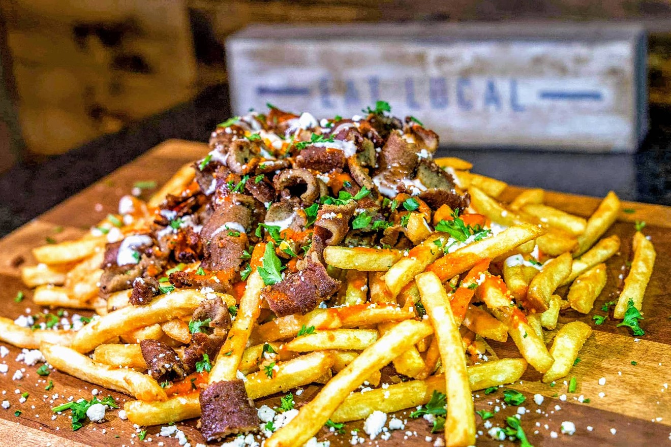 The gyro fries from Saba's Mediterranean Kitchen are a perfect blend of savory spices and crispy potatoes.