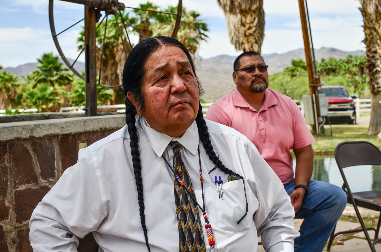 Damon Clarke, chairman of the Hualapai Tribe, worries that the lithium mine will damage Cofer Hot Springs.