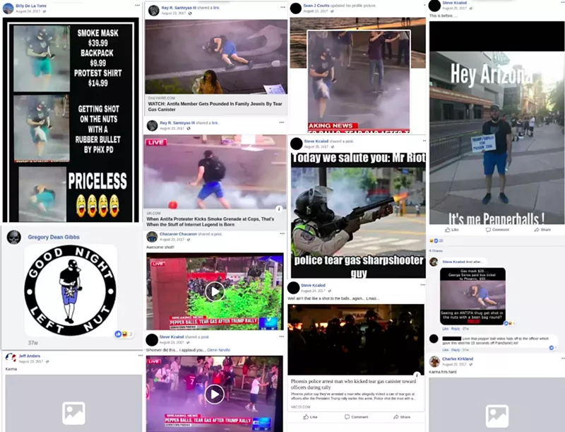 Image: Phoenix police officers' posts mocking Josh Cobin.
