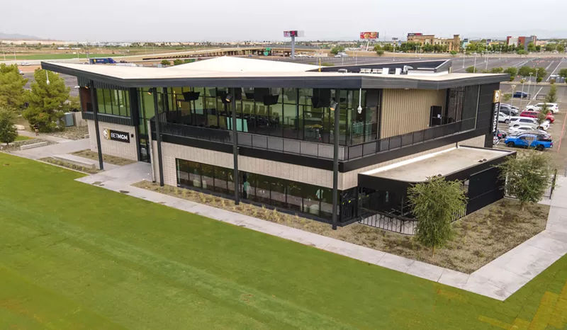 Image: The BetMGM Sportsbook opened next to State Farm Stadium last year.