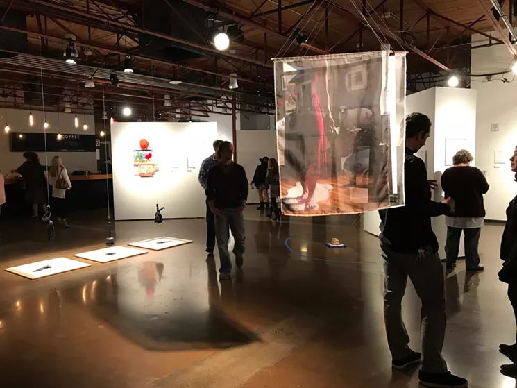 Portion of the "In Sight II" exhibition during the opening reception on January 5 at New City Studio. - LYNN TRIMBLE