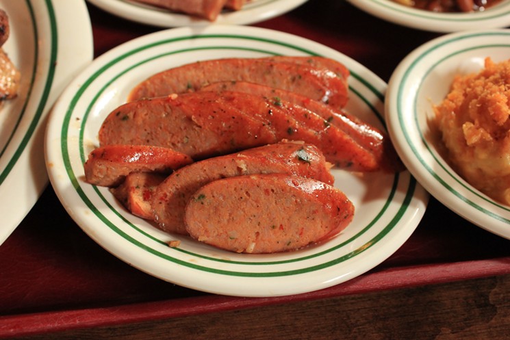 Smoked turkey sausage is a highlight at Joe's - CHRIS MALLOY