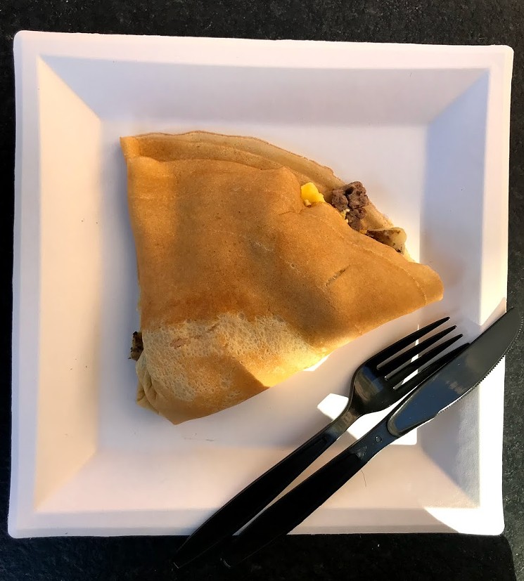 The egg and sausage crepe is one of the more popular savory options at The Crepe Club - SAMANTHA POULS
