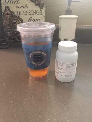 Boileau-Stockfisch would bring this bottle to school, shown here filled with Crystal Light, and would refill it at her classroom sink that later tested positive for excessive lead. - COURTESY OF GENEVIEVE BOILEAU-STOCKFISCH