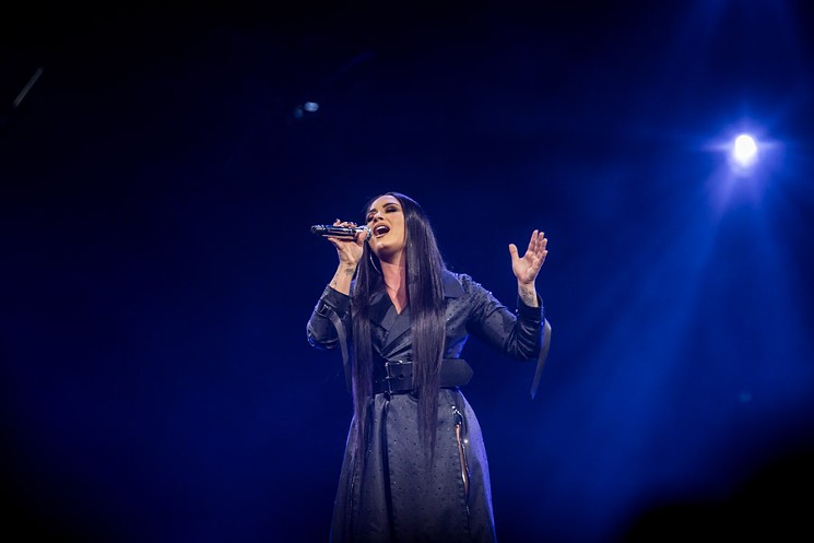 Demi Lovato went deep during her downtown Phoenix performance. - LEAVITT WELLS