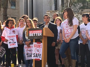Arizona Teenage Republicans chairman Jacob Martinez announced his resignation at a gun reform rally on Wednesday. - ANTONIA FARZAN
