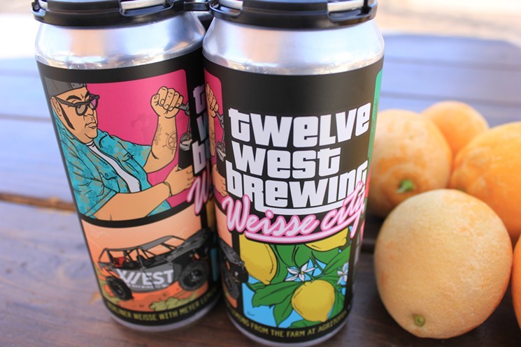 12 West's Weisse City, a Berliner Weisse with Meyer lemons from Agritopia. - CHRIS MALLOY