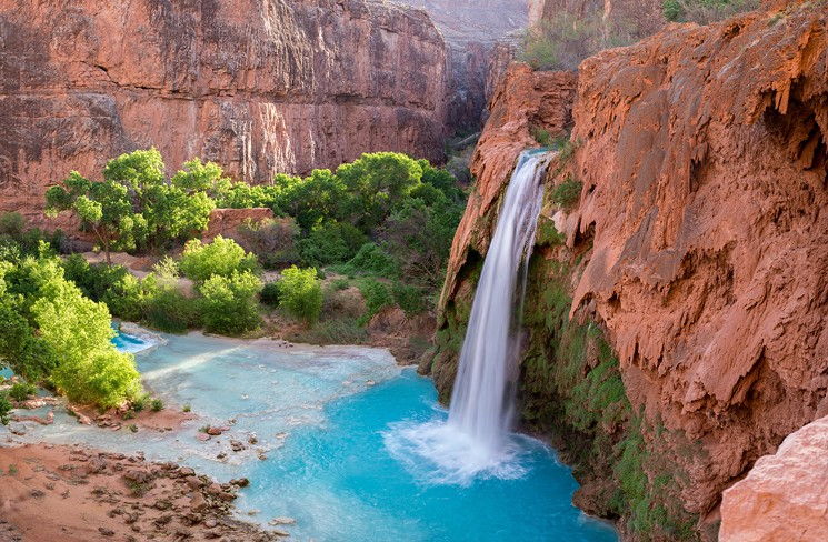 The Havasupai Tribe, which has fought to prevent uranium mining near the Grand Canyon, oversees the beautiful Havasu Falls. - SKISERGE1/SHUTTERSTOCK.COM